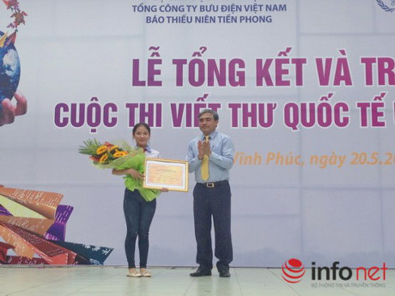 Bức thư đạt giải Nhất thi Viết thư UPU năm 2016